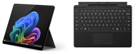 Microsoft Surface Pro Ultimo modello Nero + Tastiera Surface Pro nera inclusa, Copilot+ PC, 13” OLED Touchscreen, Snapdragon X Elite, 16GB RAM, 256GB SSD, 11esima edizione