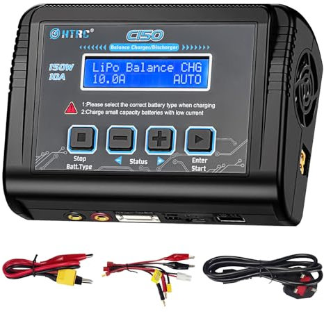 BSTGEKELY 150W 10A LiPo Battery Charger AC/DC Compatible with Lipo Life LiHv Lilo NiMH/NiCd PB - High Performance Charging Solution for RC Models and Drones