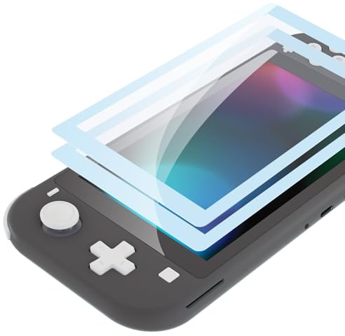 eXtremeRate 2 Protectores de Pantalla de Vidrio Templado para Nintendo Switch Lite, Transparente HD Anti-arañazos, Anti-Huella, Sin Burbujas - Azul Cielo