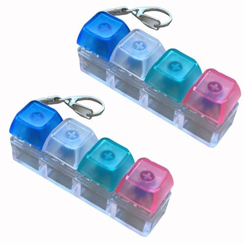 2 PCS Keyboard, Keyboard Toy, Keyboard Keychain, Transparent Keyboard, Funny Button Toy, Decompression Gift for Men Women, Stress Relief Gifts for Pass the Time