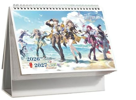 Hon Kai Star Rails 2026-2027 Adventskalender Star Rail Biennale Tischkalender Kalender, Honkai-star-rails Calendar 2026 2027 Tischkalender Anime Figuren Schöne Illustration, Mehrfarbig