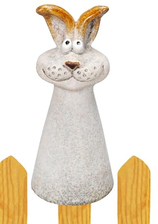 Zaunfigur Hase Osterdeko Hasenpaar Polyresin Zaundeko Zaunhocker H=18 cm