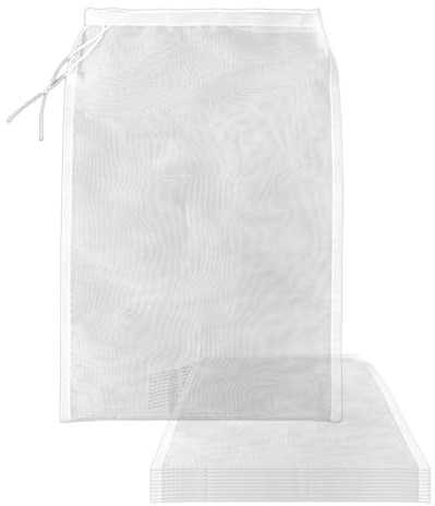 YSDYY 10-Teilige Nylonfilterbeutel, Wiederverwendbare Filterbeutel, Saftfilterbeutel Mit Kordelkordel, Geeignet Für Joghurt, Kaffee Und Gemüsesaft.