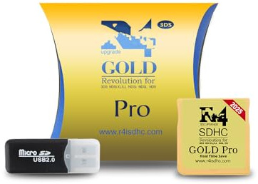 Suitable for 3DS DSL XL/LL 2025 R-4 SDHC Portable Adapter Card Game Card Digital Memory Card Flashcard (Gold)