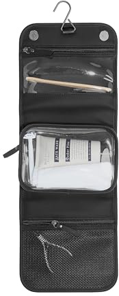 Stackers Fluted Black Small Hanging Washbag