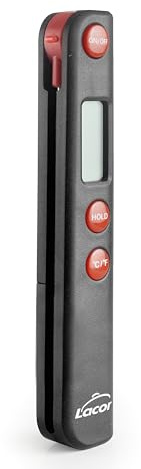 Lacor 62247 - Termómetro Digital para Alimentos con Sonda Plegable Acero | En acero inoxidable, para un uso práctico y profesional en cocina; ideal para cocina profesional y uso diario en casa