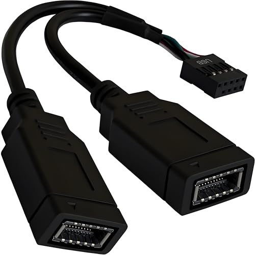 PLSNCFSM Motherboard USB 2.0 to USB C 3.2 Gen 1 Header Adapter (Dual-Head)