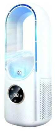 Climatiseur Évaporatif Portable Silencieux 2026 – Ventilateur Rafraîchissant sans Pales, 300 ml, 6 Vitesses, Refroidisseur d’Air USB pour Maison, Bureau, Camping (Blanc)