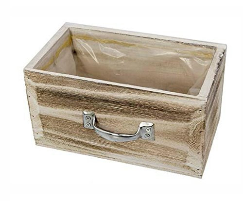 Unbekannt PFLANZKASTEN Holz Schublade 20x11x10cm Holzschublade mit Griff Pflanzschale Landhaus Nostalgie Deko Pflanzbox Herbstdeko Holzbox
