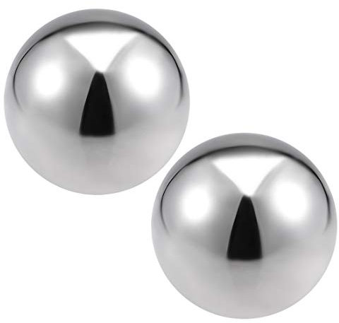 sourcing map 2Stk. 304 Edelstahl hohl Kappe Kugel Ball für Geländer Treppe Spindel Pfosten 80mm Durchmesser