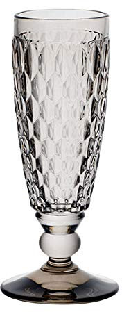 Villeroy & Boch Boston Coloured Sektglas Smoke 4 Stück Nr. 1173090075 und 4er Set EKM Living Edelstahl Strohhalme