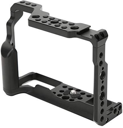 DSLR Rig Cage für Fuji XT2 XT3 Aluminiumlegierung Schutzkäfig Stabilisatorrahmen mit 1/4 3/8 Schrauben Loch und Kaltschuhhalterung für Mikrofon, LED-Licht