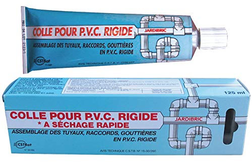 Tube de Colle PVC à Solvants (125 ml) - Parfait pour l'Assemblage Solide et Durable de Tuyauteries PVC dans Vos Projets de Plomberie ou d'Arrosage.