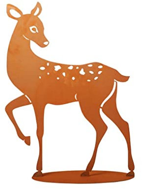 Rostalgie Edelrost REH nach hinten blickend klein 38 cm Gartendekoration Waldtiere
