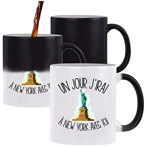 Mug magique New york avec toi c'est la vie Musique | Tasse changement de couleur