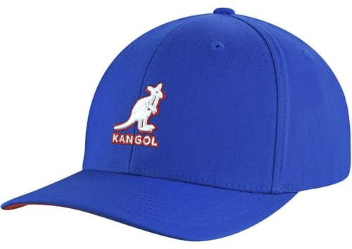 Kangol 3D Wool Flexfit Cap Basecap Fullcap Baseballcap Baseballkappe Wollcap (S/M (54-57 cm) - Royalblau)