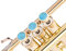 Heavy Trompete Custom Finger Buttons für alle Yamha (All YTR), Stomvi, Shagerl, Carol Brass und Fides Trompeten, Yamaha Flügelhorn 631/731, Yamaha Kornett Modelle (Rohmessing, Türkis)