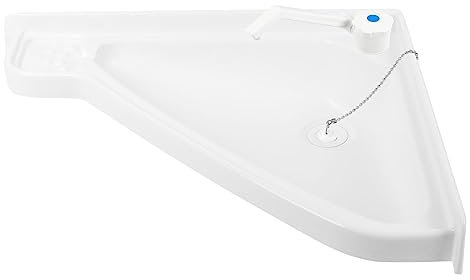 Petit lavabo d'angle 41,5 x 35 x 6 cm pour caravane, camping-car avec robinet, bonde