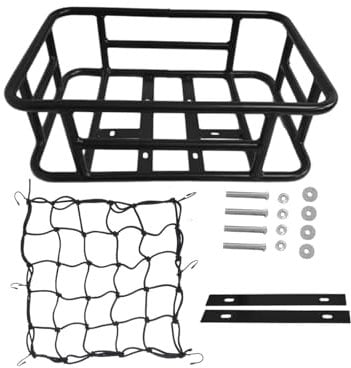 Qianly Bike Rear Basket Cargo Holder for Bicycles, Metal Luggage Support Rack, Rear Storage Solution for E Bikes