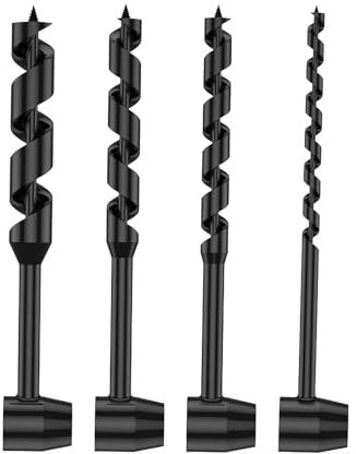 Lot de 4 tarières manuelles à bois, 4 clés à tarière manuelle pour le camping, l'extérieur, la randonnée, le travail du bois