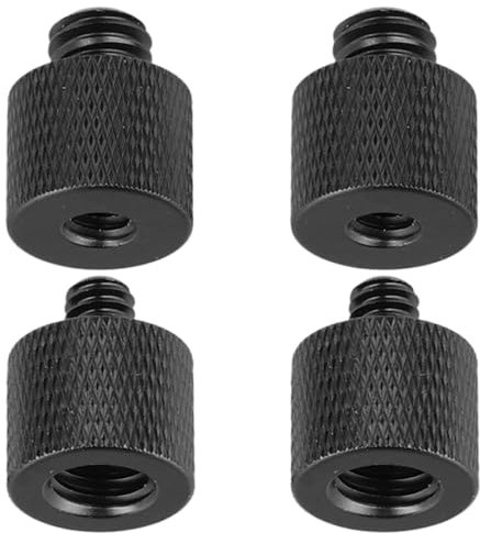 4pcs Mic Stand Adapter, 1/4 Male to 3/8 Female and 3/8 Male to 1/4 Female Tripod Screw Adapter Camera Screw Adapter for Microphone Stand Tripod Camera Mount
