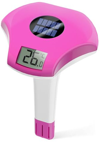 BALDR Thermometre Piscine flottant, à énergie solaire, étanche IPX8, convient pour piscine/jacuzzi/source d'eau chaude/aquarium (violet)