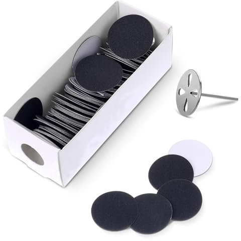Andibro Disco Abrasivo per Pedicure,100pz Dischi di Carta Vetrata di Ricambio da 25mm e Punta in Metallo per Lucidare le Unghie Rimozione dei Calli della Pelle Morta Lime per Piedi Elettriche 80Grit