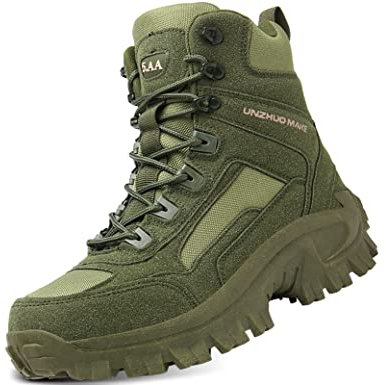 5.AA B22 A Stivaletti di Pizzo Moda Uomo Tattiche da Combattimento Scarpe Antinfortunistiche Militari Resistenti all'Usura verde 41 EU