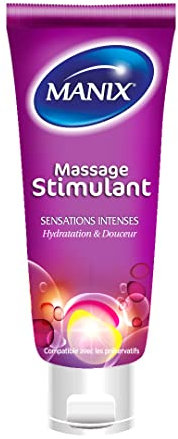 MANIX Gel de massage stimulant (200 mL) a effet chauffant pour stimuler l'excitation et le plaisir | Compatible avec les préservatifs (Lot de 2)
