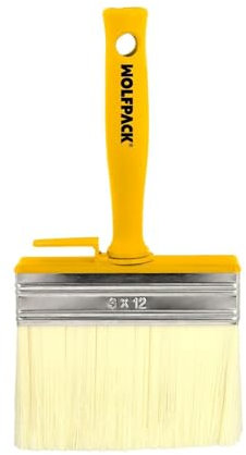 WOLFPACK LINEA PROFESIONAL Brocha Profesional Techos 120x30 Mm. Cerda Blanca. Mango Ergonomico, Con Gancho. Brocha Pintura, Brocha Pintor Profesional
