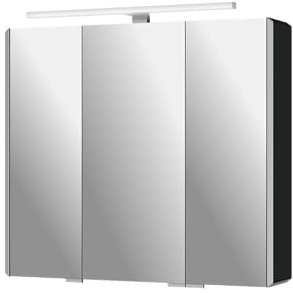 Sieper Alu Spiegelschrank Basic mit LED Aufbauleuchte 80cm x 74 cm