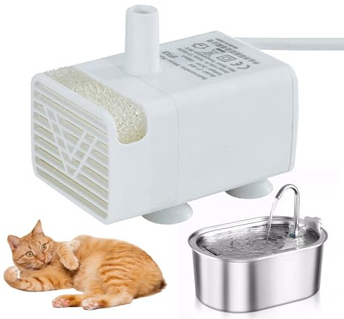 fayarrd Pompe Pour Fontaine À Eau Pour Animaux | Remplacement Pompe Fontaine À Eau Pour Chats - Moteur Submersible Ultra-Silencieux À Faible Consommation Énergétique Accessoires Intérieur