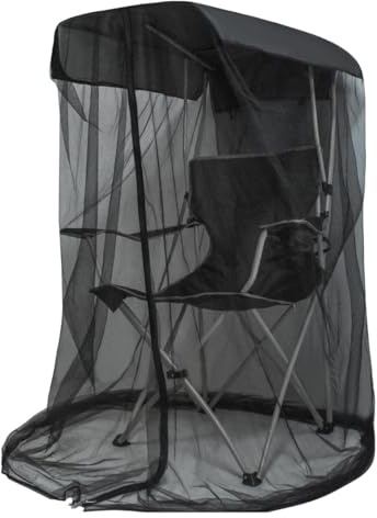 Durlo Moustiquaire pour chaise à baldaquin, protection anti-insectes, noire, avec fermeture éclair, toit imperméable pour la pêche et le camping