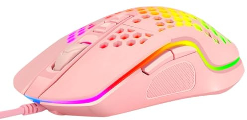 BESPORTBLE Souris De Jeu Filaire Creuse Lumineuse 6 Boutons Ergonomique pour Gamer Pc Ordinateur Portable Rose Réglage Dpi 4 Niveaux Adaptée Aux Jeux Vidéo