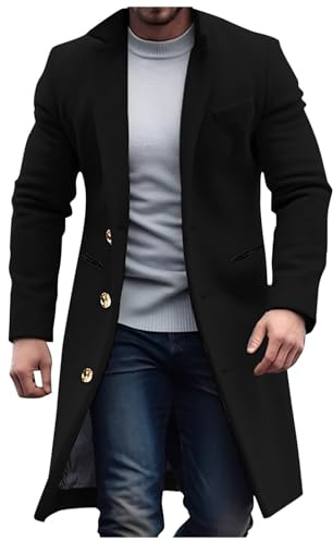Manteau Homme Hiver Cardigan Pardessus Trois Quart Trench Coat Caban Automne Outwear Grande Taille Parka Gabardine Veste
