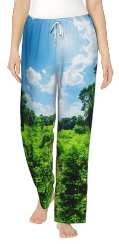 TTYDOKLA Pantalon de pyjama confortable en flanelle imprimé terrain de football pour femme, doux, chaud et adorable pantalon de pyjama de Noël, Noir , 3XL
