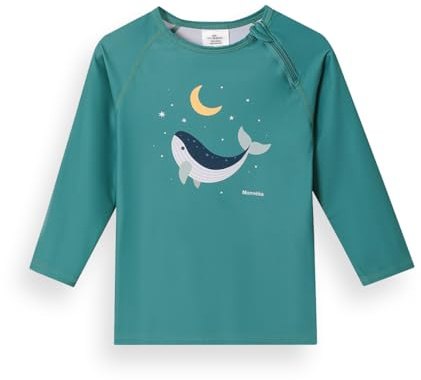 Monnëka T-Shirt de Bain Manches Longues UV50+ Bébés et Enfants | Whale Teal 4 à 5 Ans