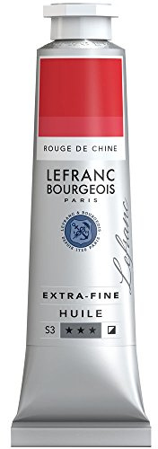 Lefranc Bourgeois Extra-Fine Oil Paint, Artists Quality, Chinese Red, 40ml Tube