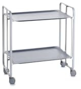 DON HIERRO - Servierwagen, klappbar, 2 Böden, grauem Rahmen. Bauhaus-Grau