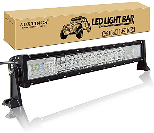 AUXTINGS 324w dreireihige 7d led light bar punkt-flut-combo gerade off-road-fahren lichter 22 inch Triple Row 324W Combo