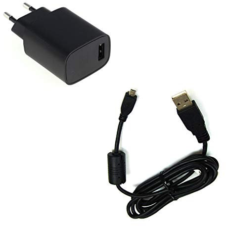 BG AKKU24 Charger & Charging Cable Data Cable USB Cable for Canon Ixus 800, Powerflex 820, Sportsline 80, Compactline 103, Compactline 320, Compactline 390 SE, Compactline 750