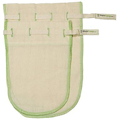 Simple Ecology Worlds Best Reusable Organic Cotton Muslin Fine Mesh Straining Bags - Coffee Filter Set of 2 (M, S) (Cold Brew Coffee Strainer, Pour Over Coffee Filter)