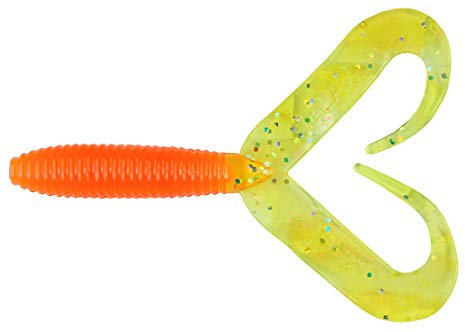 Relax DTT Doppelschwanz Twister 10 cm 10 Stück Gummiköder 380 Orange Chartreuse