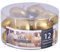 DONAU HOME Lot de 12 bougies flottantes, dorées, 2,8 x Ø 4,8 cm, durée de combustion : 4 heures, flottantes, sans parfum, pour dîner, mariage, piscine