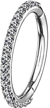 OUFER 16G Rostfreier Stahl Knorpel Ohrringe Fünf Petal Clear CZ Blume Tragus Helix Earrings Knorpel Ohrstecker Steel 12mm