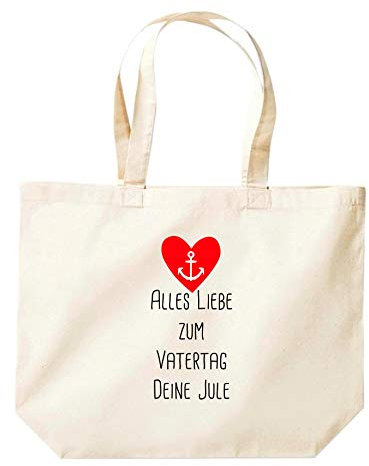 Shirtinstyle Beutel Tasche, Alles Liebe zum Vatertag mit Wunschname Wunsch Text, Jute, Shopper, Beutel, Tasche, Papa Mutter, Farbe Natur