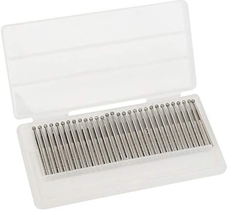 30 Pièces Tête à Bille Diamant Meulage Bits 3mm Fraises Rotatives Tête Sphérique Bavures Rondes Meulage Ensemble pour Gravure de Puissance