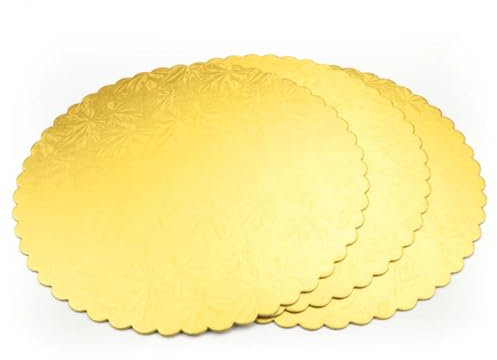 Gold mit Prägung Tortenunterlage Rund, 35cm