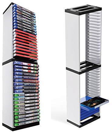 Foliner Standing rack Media Storage Game Disc Stand Storage Unit Storage Holder Disc Rack for PS5