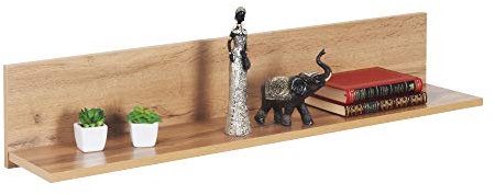 RICOO Wandregal 98 x 19 x 19 Braun Eiche Wotan, Spanplatte aus Holz, Hängereral WM052-EW, Regal Wand, Bücherregal Bilderregal Fotoregal Küchenregal Hängend Wandboard Regalbrett Schweberegal